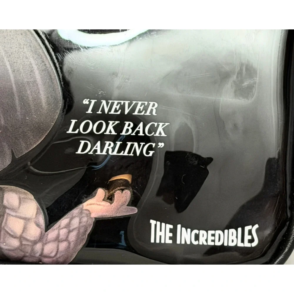 Disney Pixar Incredibles Edna I Never Look Back Darling Vinyl Cosmetic Bag Black
